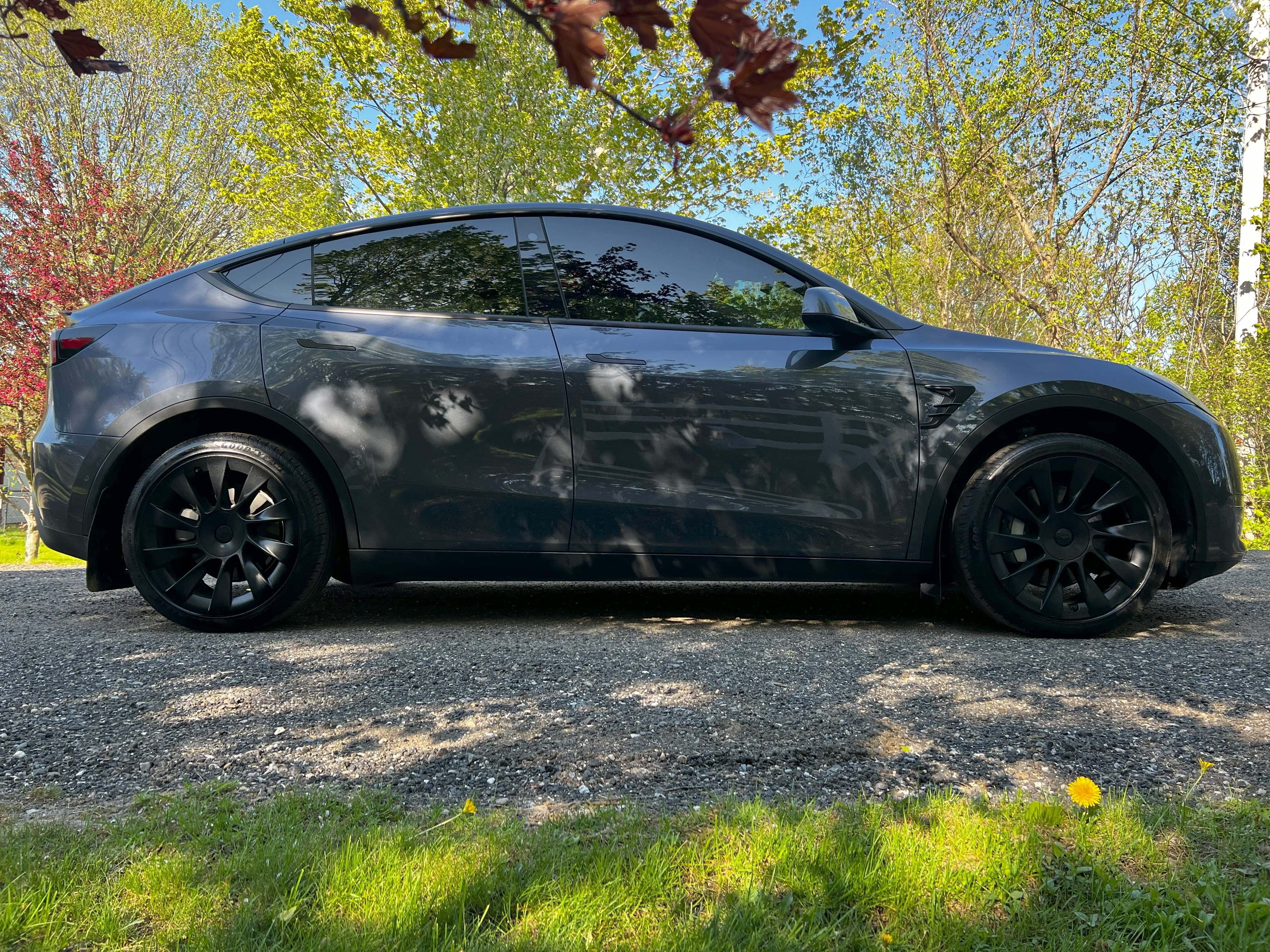 Evasive Motorsports: Rally Armor Urethane Mud Flaps - Tesla Model Y 2020+  (Black/Red Logo)